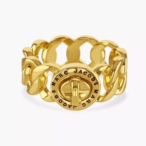 Marc Jacobs Gold Turnlock Ring Size M/L